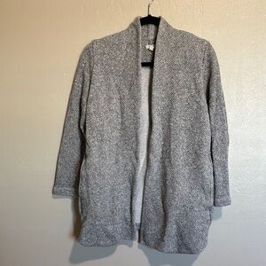 Eileen Fisher Gray Open-Front lightweight jacket 100% organic cotton